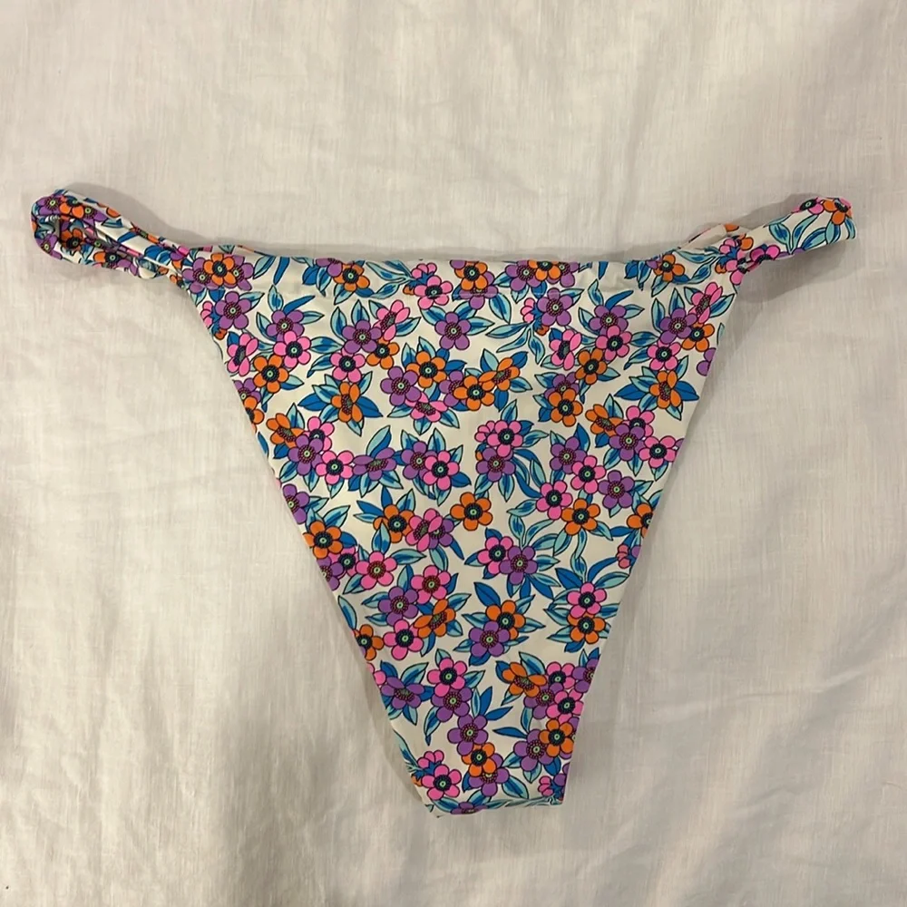 Frankies bikinis floral print super cheeky bikini bottoms